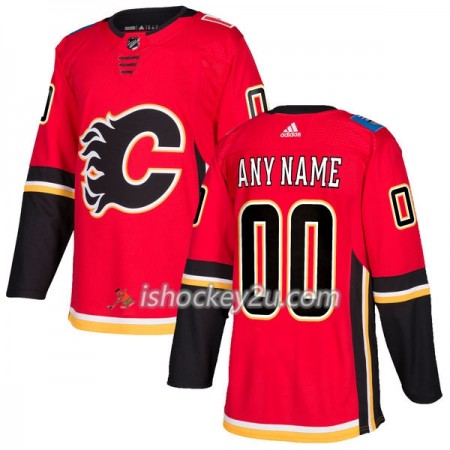 Mænd NHL Calgary Flames Trøje Tilpasset Adidas 2017-2018 Rød Authentic